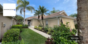 Beautiful completed home with professional landscaping and roofing