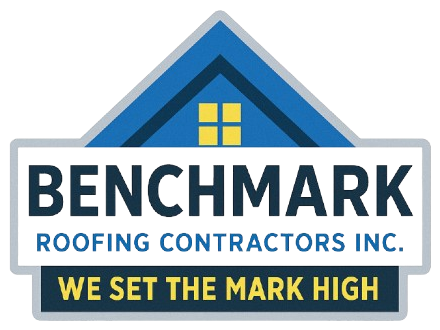 Benchmark Roofing House Icon Logo